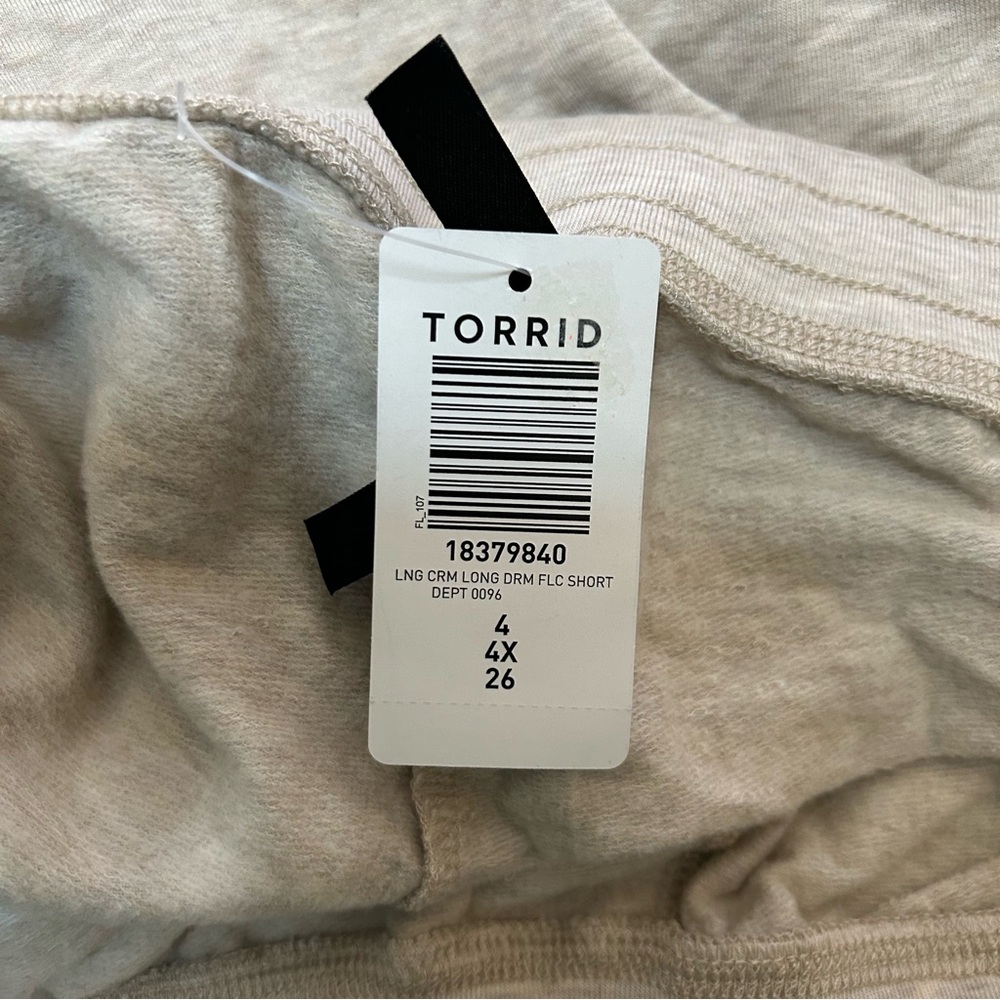 Torrid Dream Fleece Relaxed Lounge Short in Cream - 4X - Picture 6 of 8